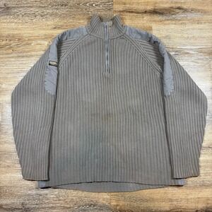 Vintage Nautica Sweater Men's XL Green 1/4 Zip Military Long Sleeve Y2K